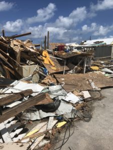 All that’s left of one of two hardware stores on Green Turtle Cay – the other was severely damaged