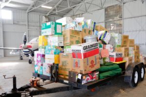Donated supplies for Hurricane Dorian relief